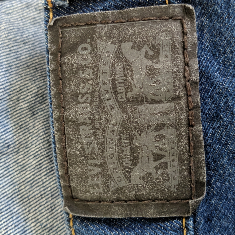Levi's OVERALL Jean Denim Overalls Shortall Size L 12/14 - Picture 4 of 10